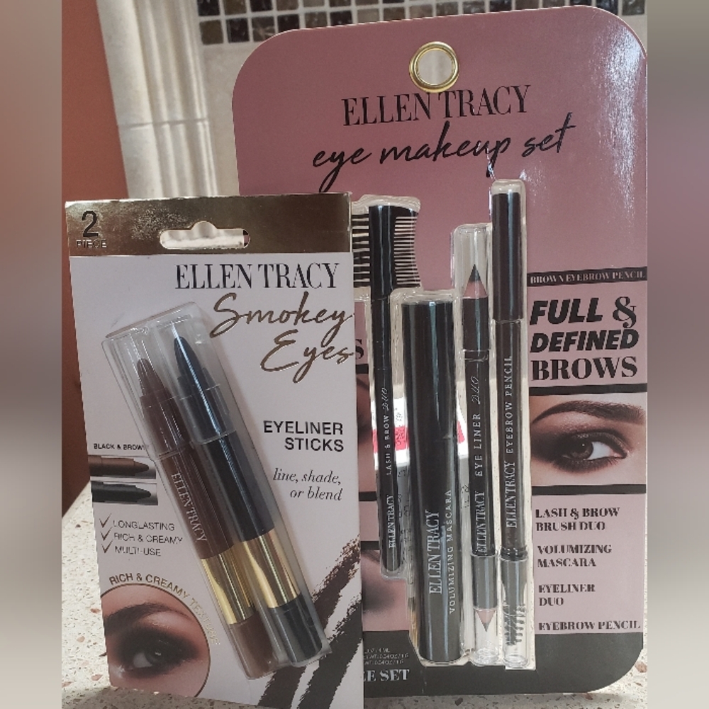 NIP ELLEN TRACEY EYELINER STICKS & EYE MAKEUP SET " LOT " YOU GET BOTH SETS 👈